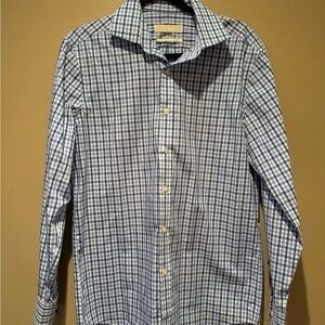 Michael Kors Blue and White Dress Shirt